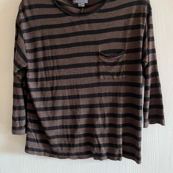 VINCE black and brown striped pocket tee - XS - Picture 4 of 4